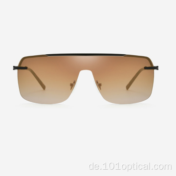 Square Shield Herren-Sonnenbrille aus Metall